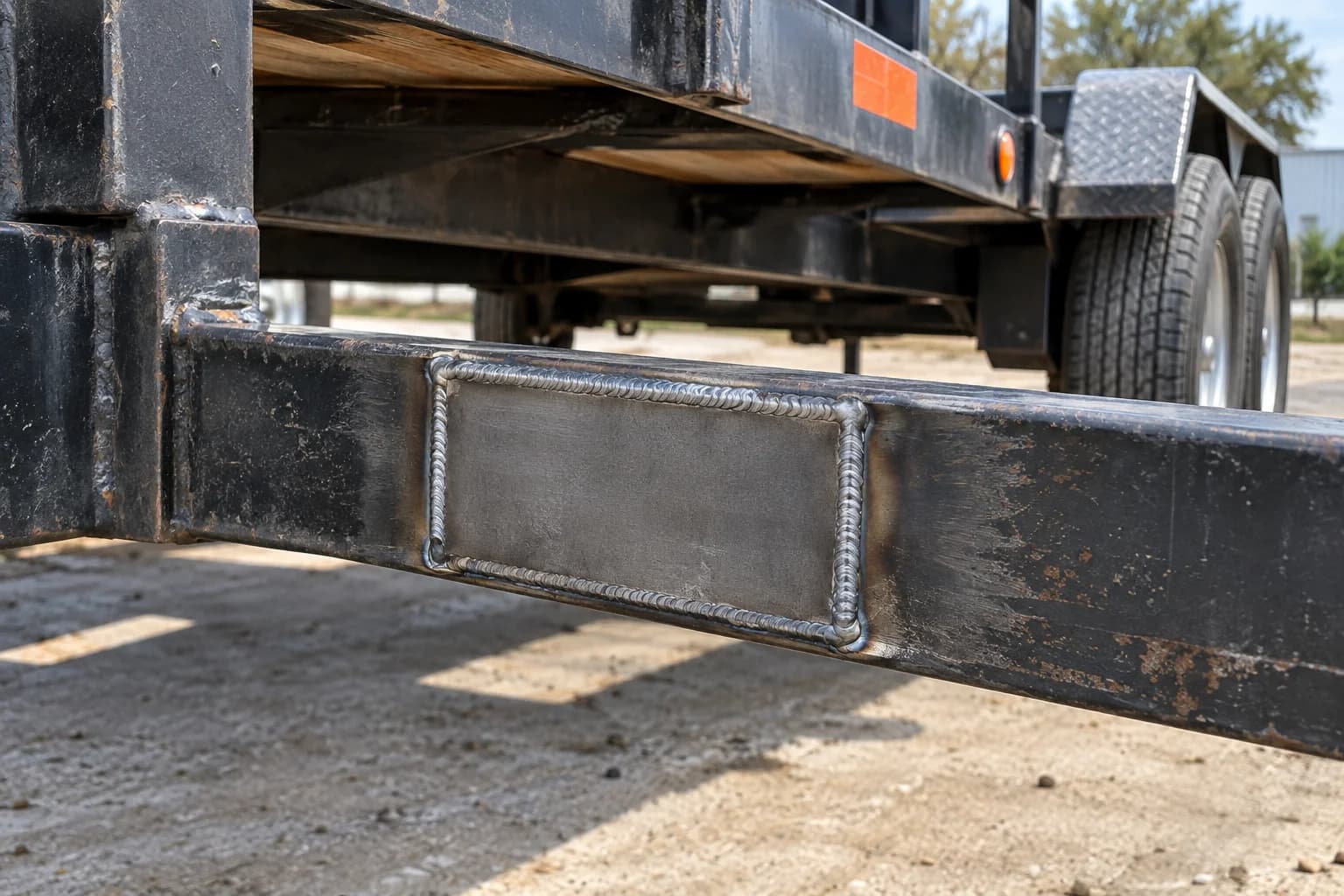 AI-generated illustration: Trailer frame repair
